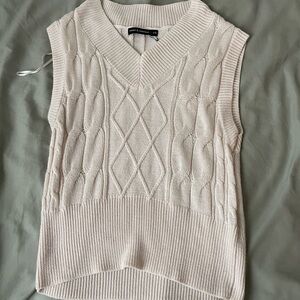 moon & madison Cream Cable Knit Tank Top